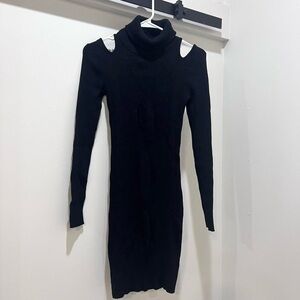 XOXO Black Long Sleeve Cut-Out Dress